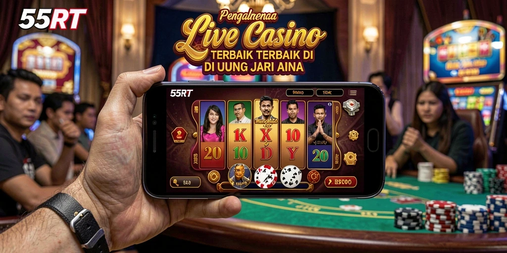 Tampilan gameplay Live Casino yang mengasyikkan di 55RT.
