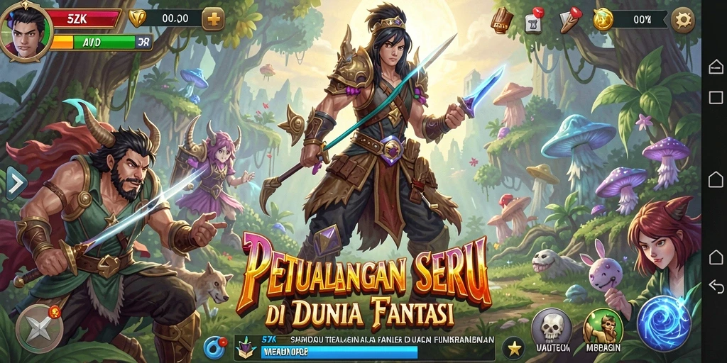 Gameplay seru dalam 5ZK dengan tantangan petualangan yang mendebarkan.