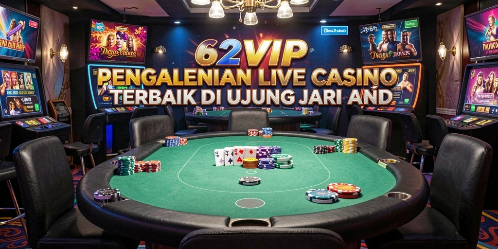 Tampilan gameplay Live Casino yang mendebarkan di 62VIP.
