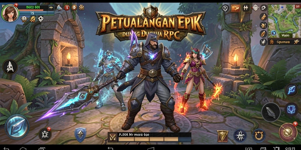 Screenshot 6CF menampilkan aksi petualangan RPG yang epik.