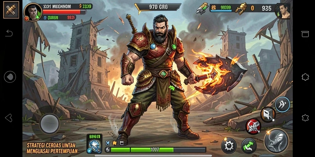 Tampilan gameplay epik strategi pertempuran di 9939.