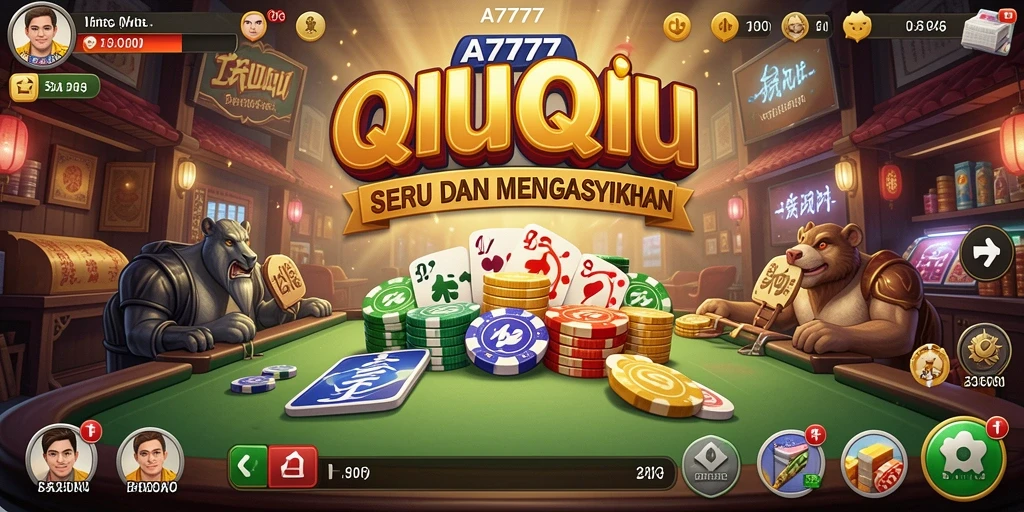 Screenshot gameplay A7777 menampilkan aksi seru permainan QiuQiu.