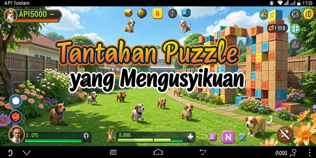 Screenshot dari gameplay API5000 yang menampilkan teka-teki seru.