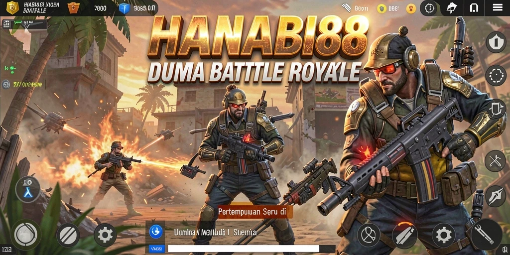 Screenshot yang menampilkan aksi pertarungan intens dalam permainan Battle Royale.
