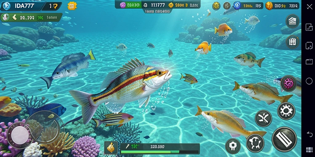 Tangkapan layar gameplay menarik dari IDA777 yang menampilkan aksi menembak ikan.