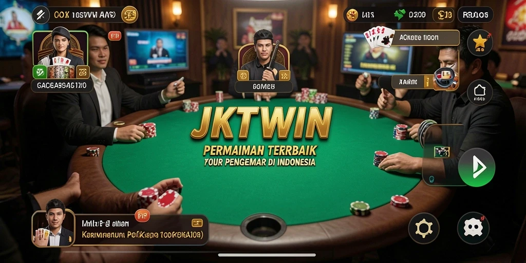 Tampilan seru gameplay poker di JKTWIN dengan grafik menarik.