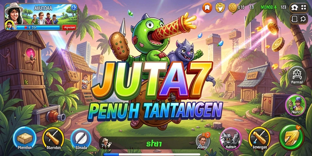 Tampilan gameplay seru di JUTA7 dengan level menantang.