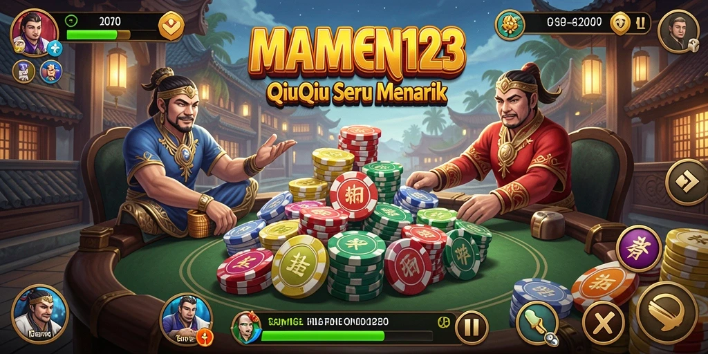 Tampilan gameplay seru dari MAMEN123 dalam permainan QiuQiu.