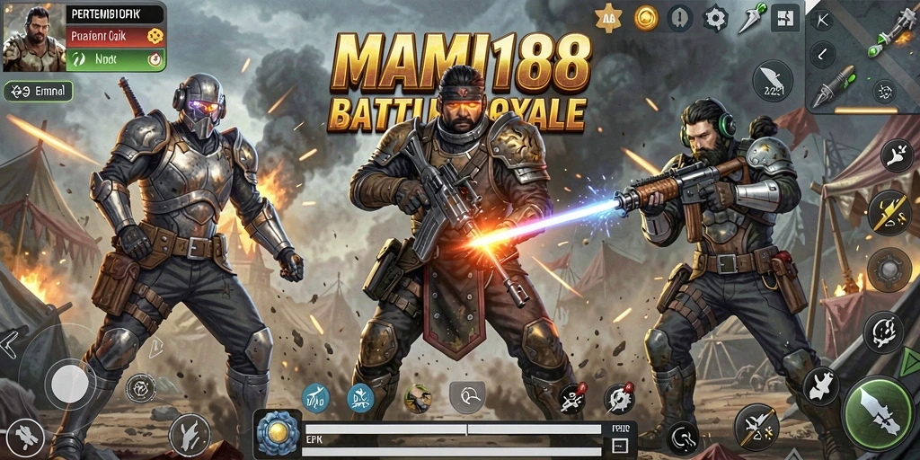 Gameplay seru MAMI188 dalam pertempuran Battle Royale.