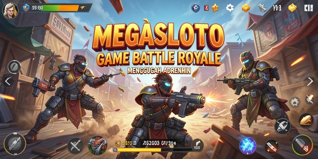 Screenshoot gameplay MEGASLOTO dengan aksi pertarungan seru.