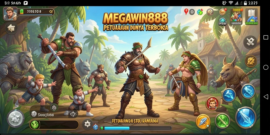 Screenshot gameplay MEGAWIN888 yang memperlihatkan eksplorasi dunia terbuka.