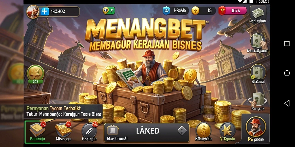 Screenshot MENANGBET menunjukkan aksi seru dalam membangun bisnis Tycoon.