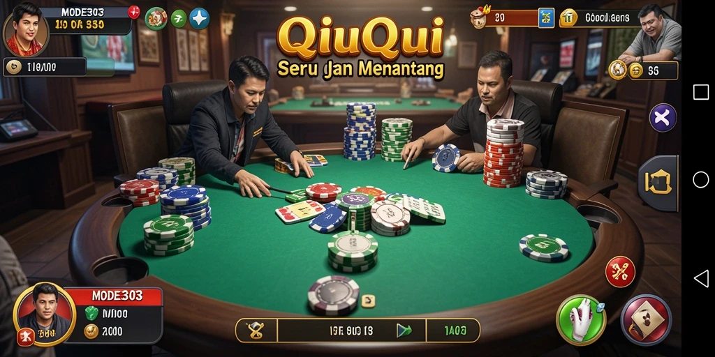Tampilan antarmuka gameplay QiuQiu yang menarik dan interaktif.