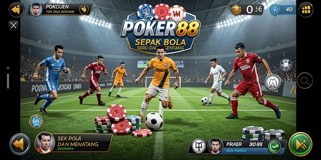 Gameplay POKER88 yang seru dan mendebarkan di lapangan sepak bola.