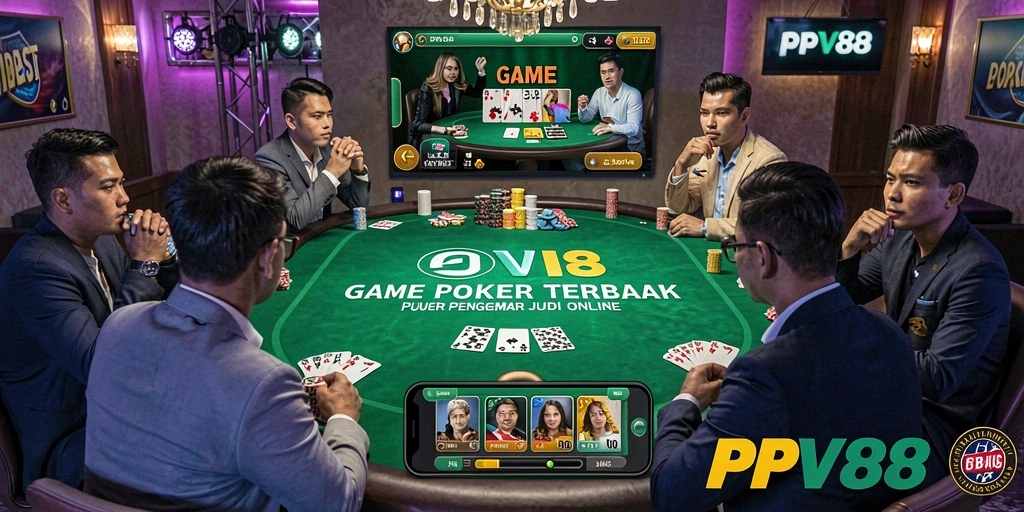 Tampilan screenshot utama PPV88 saat gameplay poker.
