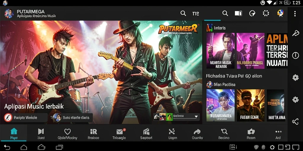Screenshot gameplay PUTARMEGA menampilkan interaksi menyenangkan dengan musik.
