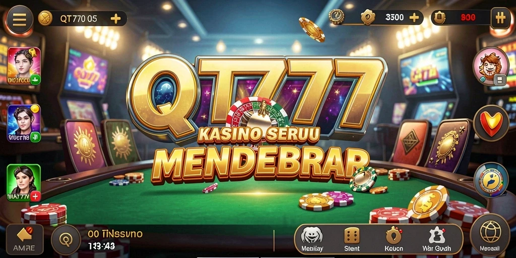 Screenshot utama QT777 menampilkan gameplay Kasino yang menarik.