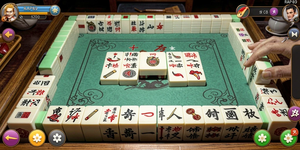 Screenshot RAP89 menampilkan aksi seru permainan Mahjong.