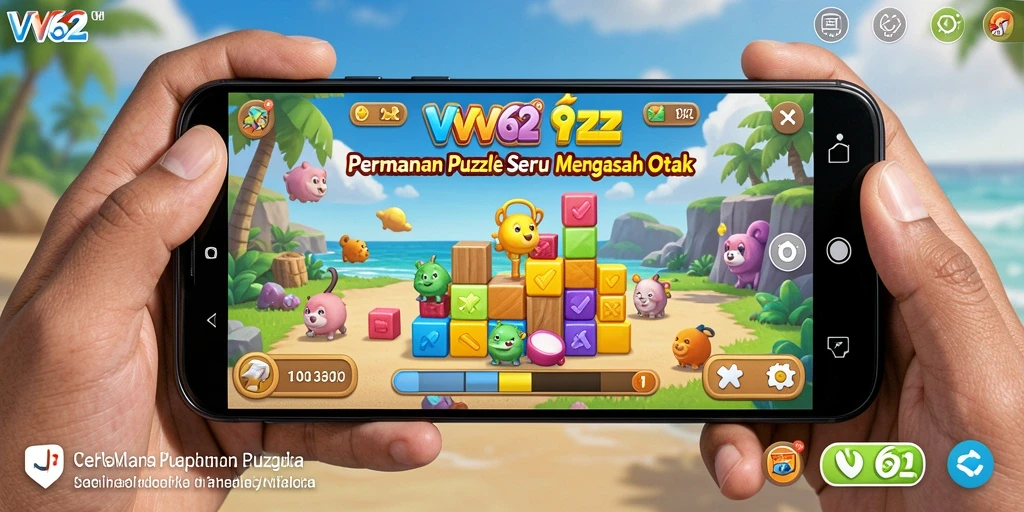 Screenshot gameplay VV62 menunjukkan tantangan puzzle yang menarik.