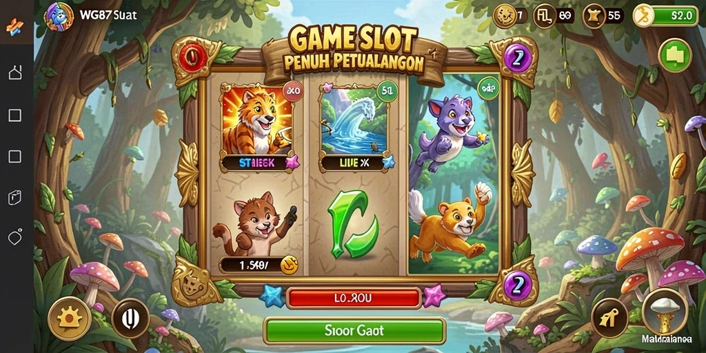 Tampilan gameplay Slot WG87 yang penuh warna dan menarik.
