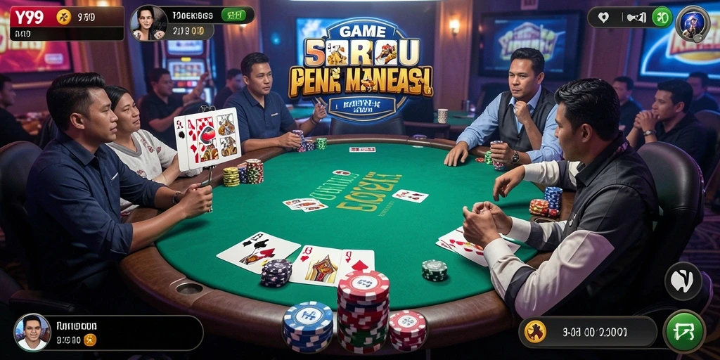 Tampilan gameplay Poker yang menarik di aplikasi Y89.